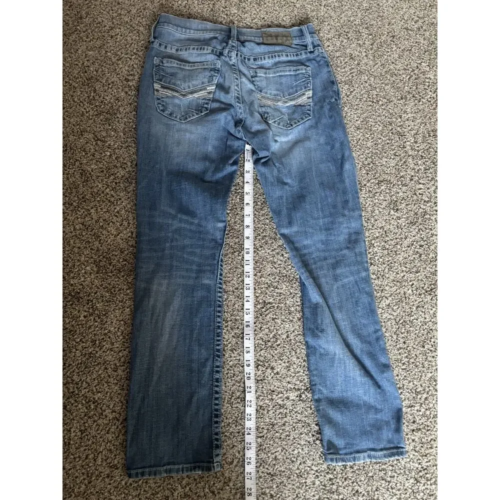 BKE Men’s Blue Slim Fit Light Wash Stretch Denim Jeans Low Rise 5-Pocket